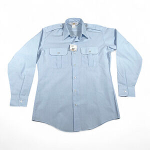 Flying Cross Shirt Adult LARGE Blue Uniform Dress Police Security Mail Carrier